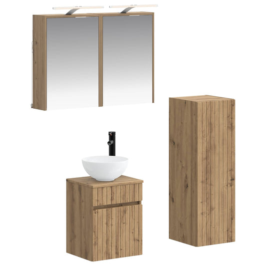 vidaXL Bathroom Furniture Set 4 pcs Artisan Oak