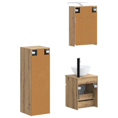 vidaXL Bathroom Furniture Set 4 pcs Artisan Oak