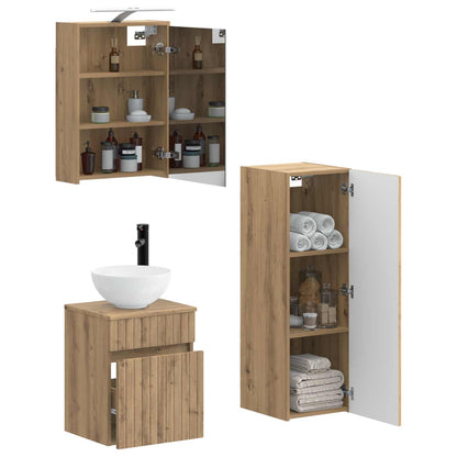 vidaXL Bathroom Furniture Set 4 pcs Artisan Oak