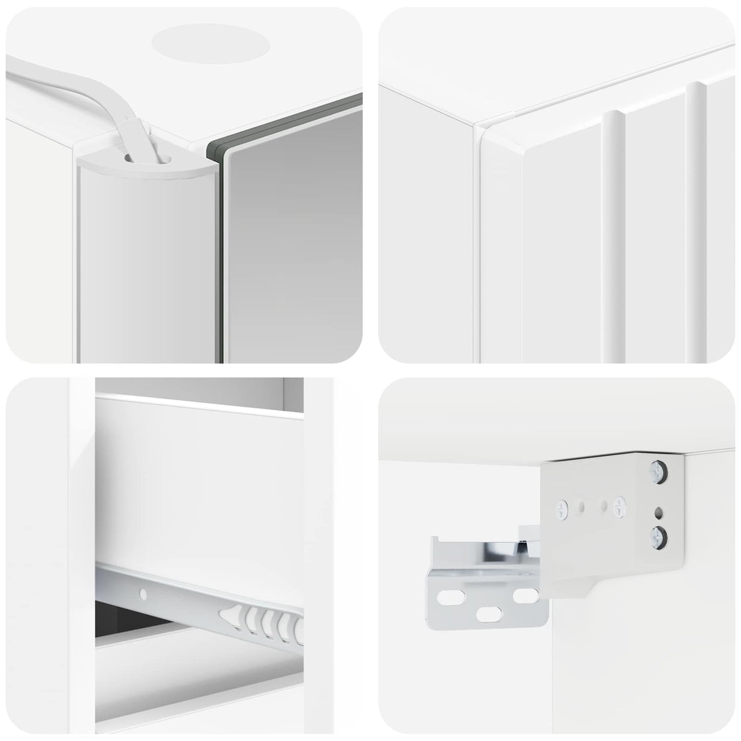 vidaXL Bathroom Furniture Set 4 pcs White Engineered Wood and Glass