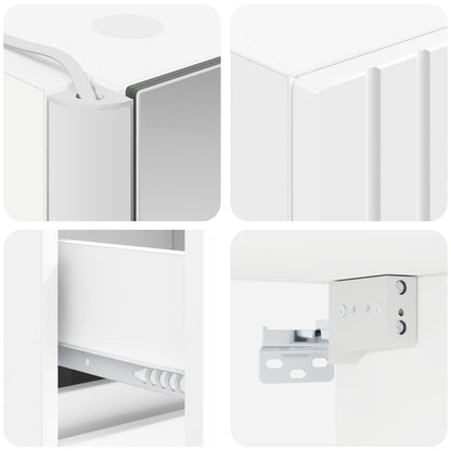 vidaXL Bathroom Furniture Set 4 pcs White Engineered Wood and Glass