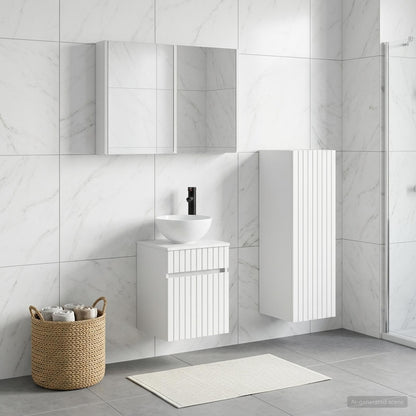 vidaXL Bathroom Furniture Set 4 pcs White Engineered Wood and Glass