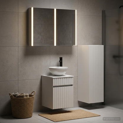 vidaXL Bathroom Furniture Set 4 pcs White Engineered Wood and Glass