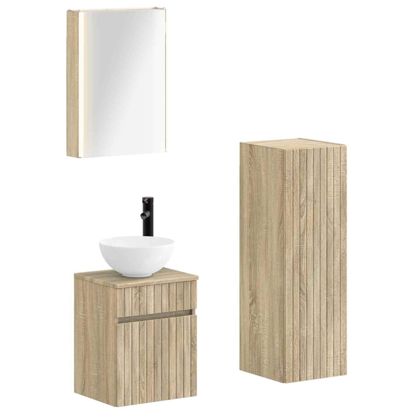 vidaXL Bathroom Furniture Set 4 pcs Sonoma Oak