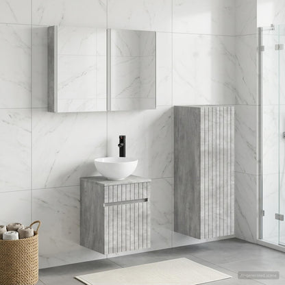 vidaXL Bathroom Furniture Set 4 pcs Concrete Grey