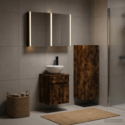 vidaXL Bathroom Furniture Set 4 pcs Smoked Oak
