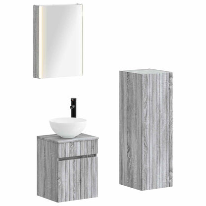 vidaXL Bathroom Furniture Set 4 pcs Grey Sonoma