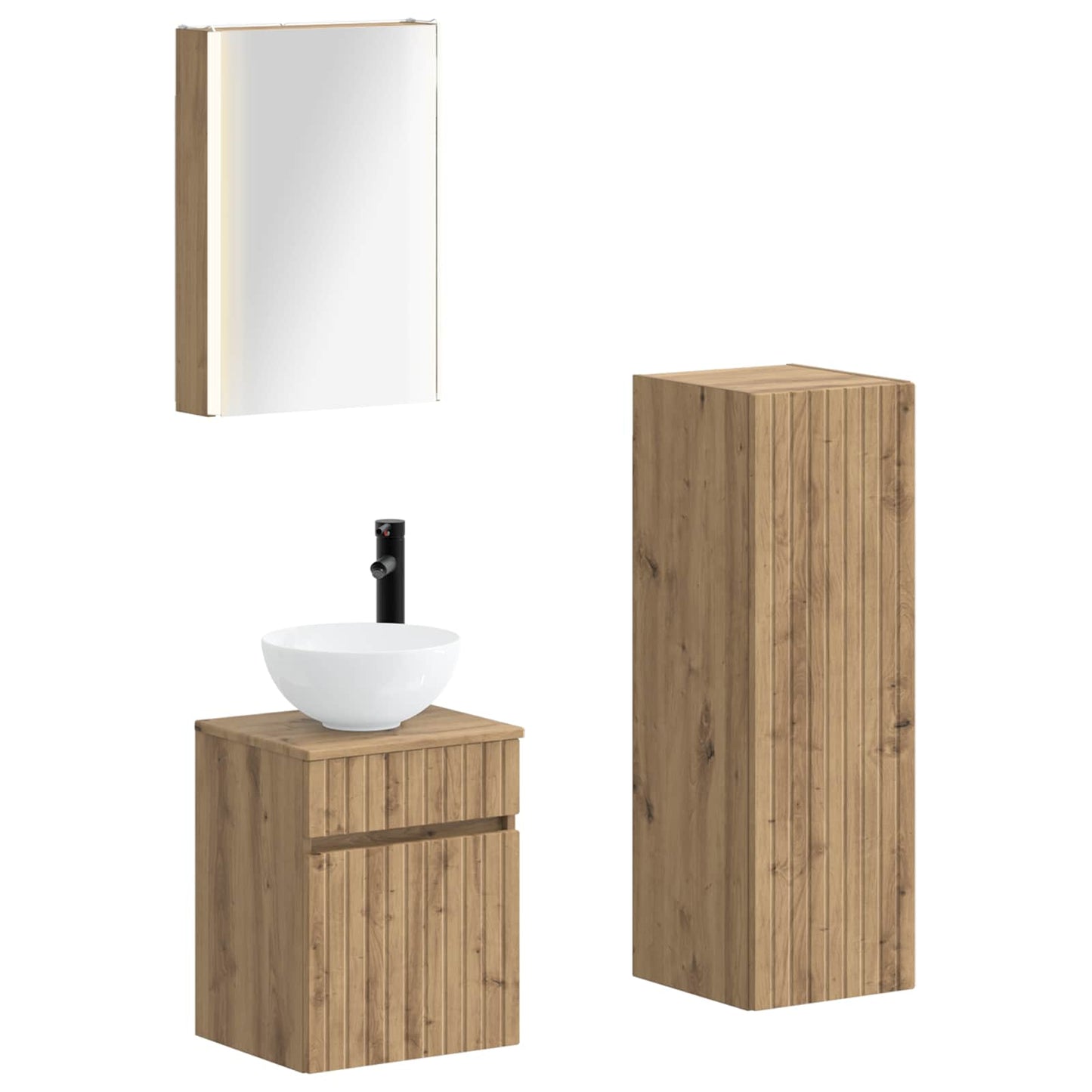 vidaXL Bathroom Furniture Set 4 pcs Artisan Oak
