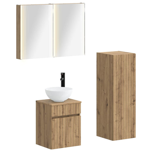 vidaXL Bathroom Furniture Set 4 pcs Artisan Oak