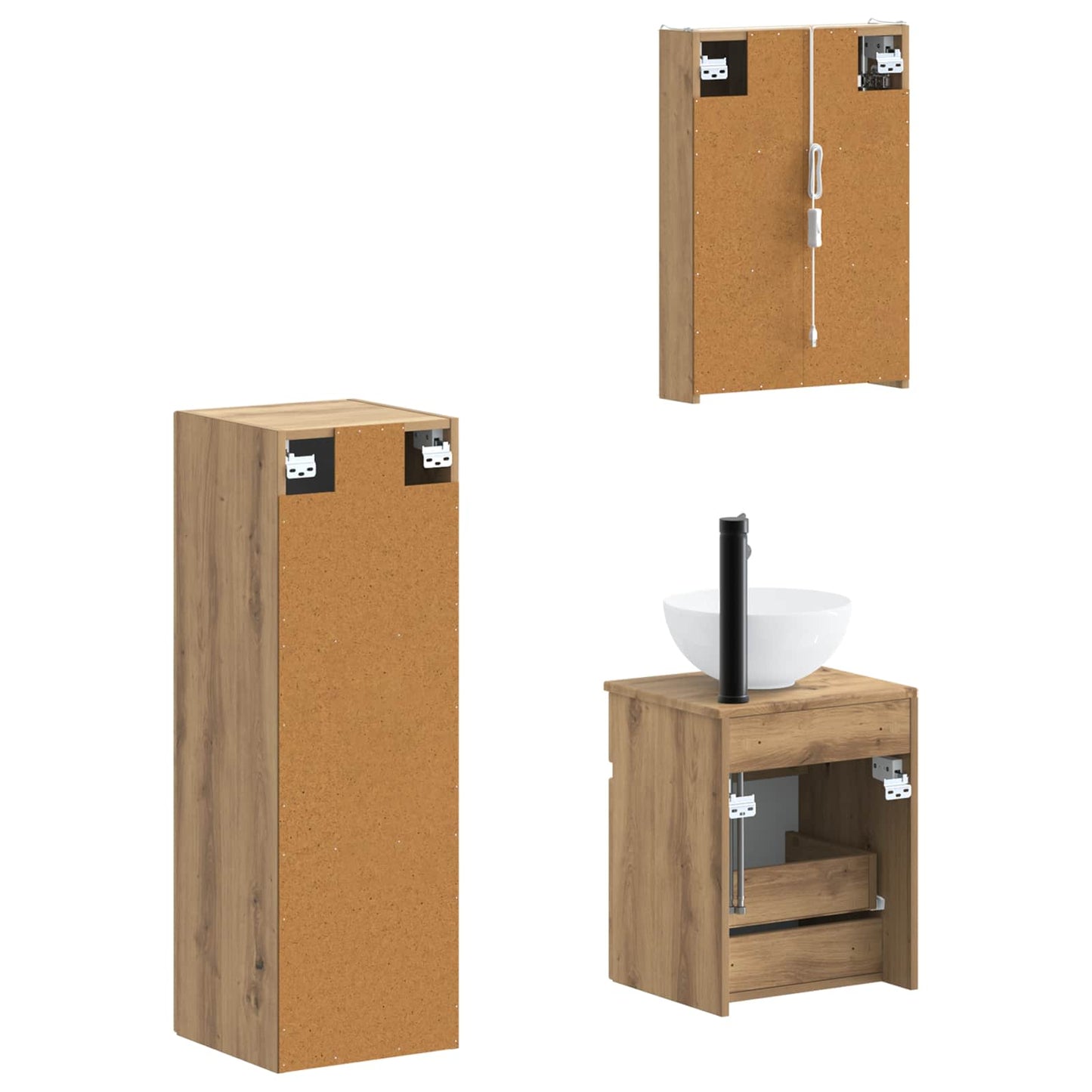 vidaXL Bathroom Furniture Set 4 pcs Artisan Oak