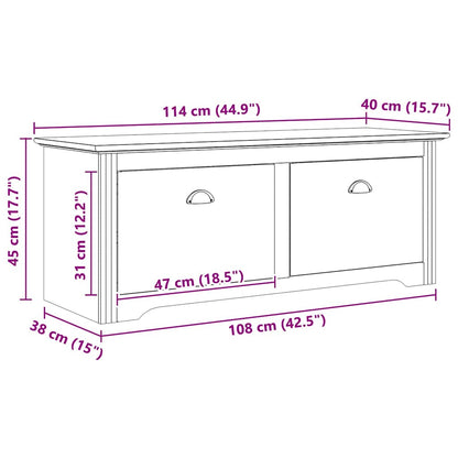 vidaXL Hallway Bench BODO Honey Brown 118 x 40 x 50 cm Engineered Wood