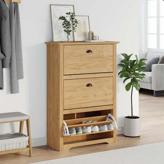 vidaXL Shoe Rack BODO Honey Brown 80 x 35 x 118 cm Engineered Wood