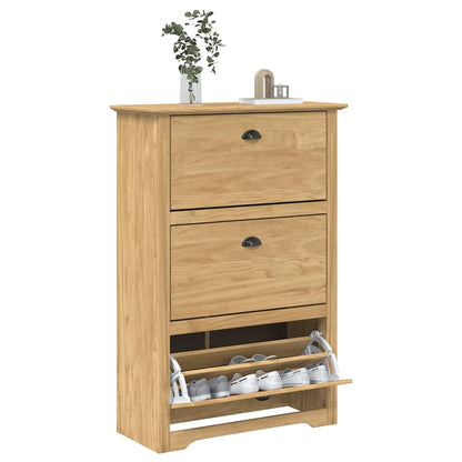 vidaXL Shoe Rack BODO Honey Brown 80 x 35 x 118 cm Engineered Wood
