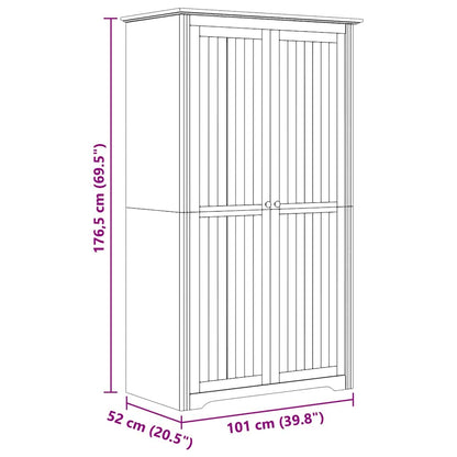 vidaXL Wardrobe BODO Honey Brown 53.5 x 99 x 173 cm Engineered Wood