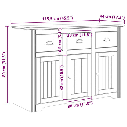 vidaXL Sideboard BODO Honey Brown 115.5 x 44 x 80 cm Engineered Wood