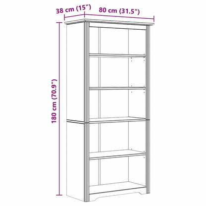 vidaXL Bookcase BODO Honey Brown 82 x 40 x 173 cm Engineered Wood