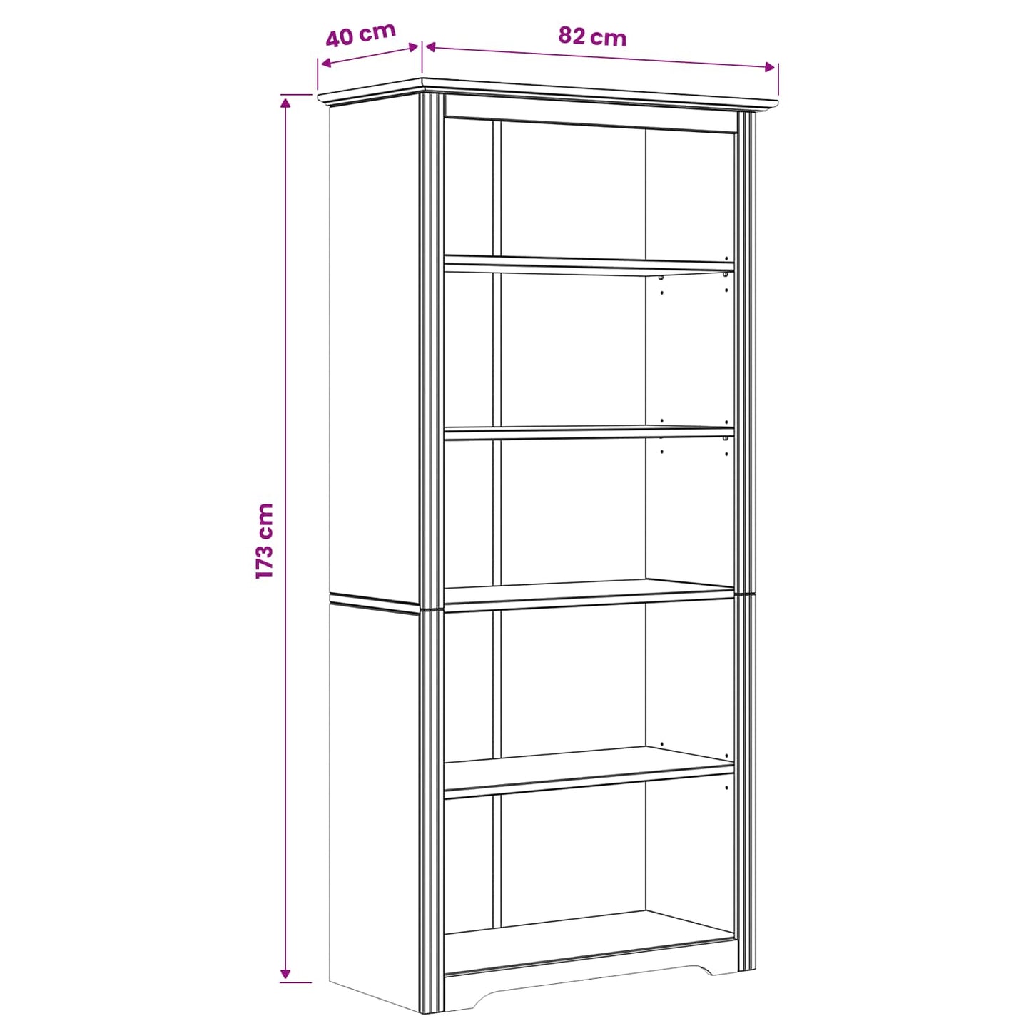 vidaXL Bookcase BODO 5-Tier 82 x 40 x 173 cm Engineered Wood