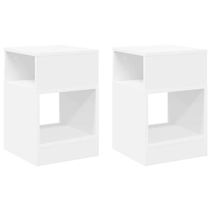 vidaXL End Table 2 pcs White 30.5 x 30 x 45 cm Engineered Wood