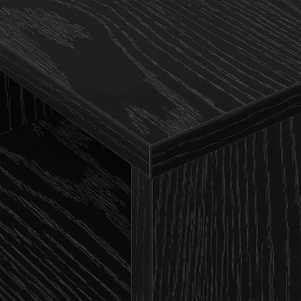 vidaXL End Table Black Oak 30.5 x 30 x 45 cm Engineered Wood