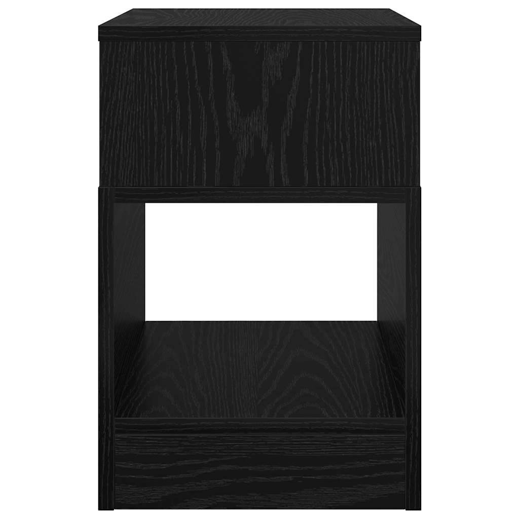 vidaXL End Table Black Oak 30.5 x 30 x 45 cm Engineered Wood