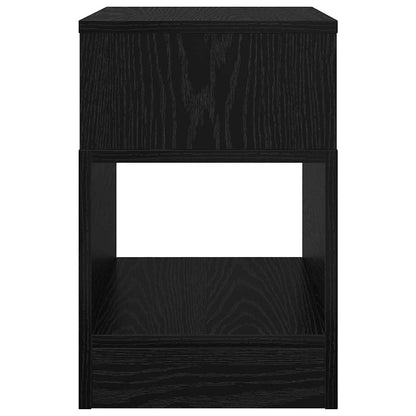 vidaXL End Table Black Oak 30.5 x 30 x 45 cm Engineered Wood