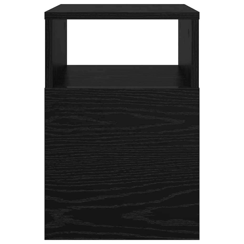 vidaXL End Table Black Oak 30.5 x 30 x 45 cm Engineered Wood