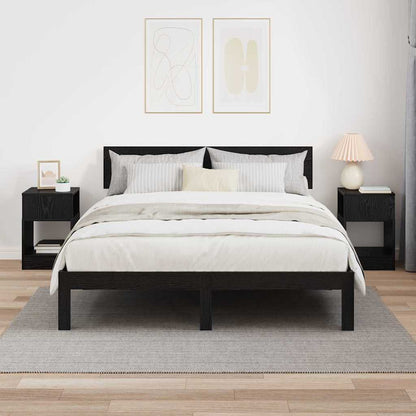 vidaXL End Table 2 pcs Black Oak 30.5 x 30 x 45 cm Engineered Wood