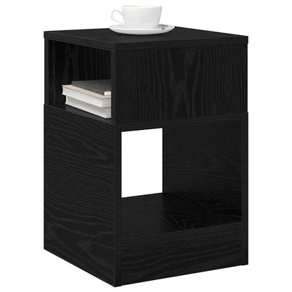vidaXL End Table 2 pcs Black Oak 30.5 x 30 x 45 cm Engineered Wood