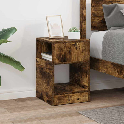 vidaXL End Table Smoked Oak 30.5 x 30 x 45 cm Engineered Wood