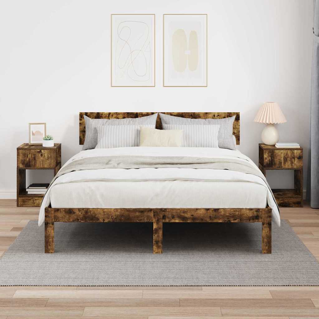 vidaXL End Table 2 pcs Smoked Oak 30.5 x 30 x 45 cm Engineered Wood
