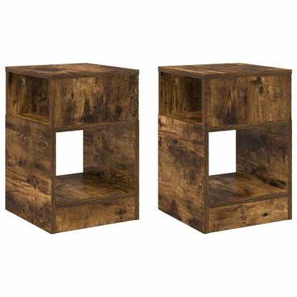 vidaXL End Table 2 pcs Smoked Oak 30.5 x 30 x 45 cm Engineered Wood