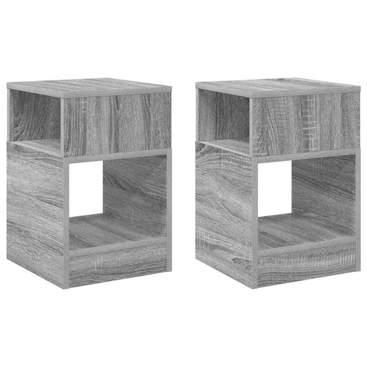 vidaXL End Table 2 pcs Grey Sonoma 30.5 x 30 x 45 cm Engineered Wood