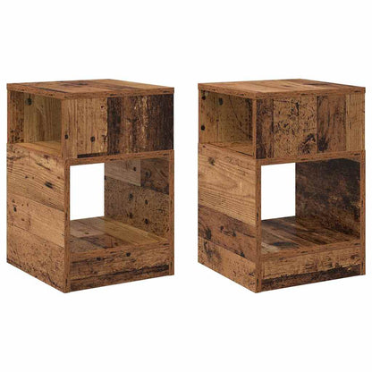 vidaXL End Table 2 pcs Old Wood 30.5 x 30 x 45 cm Engineered Wood
