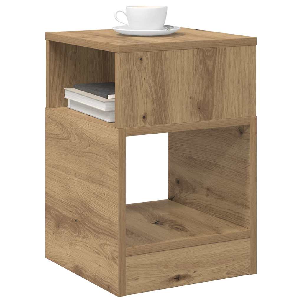 vidaXL End Table Artisan Oak 30.5 x 30 x 45 cm Engineered Wood