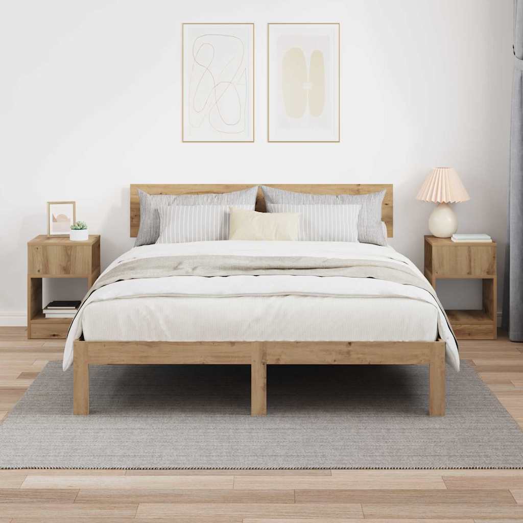 vidaXL End Table 2 pcs Artisan Oak 30.5 x 30 x 45 cm Engineered Wood