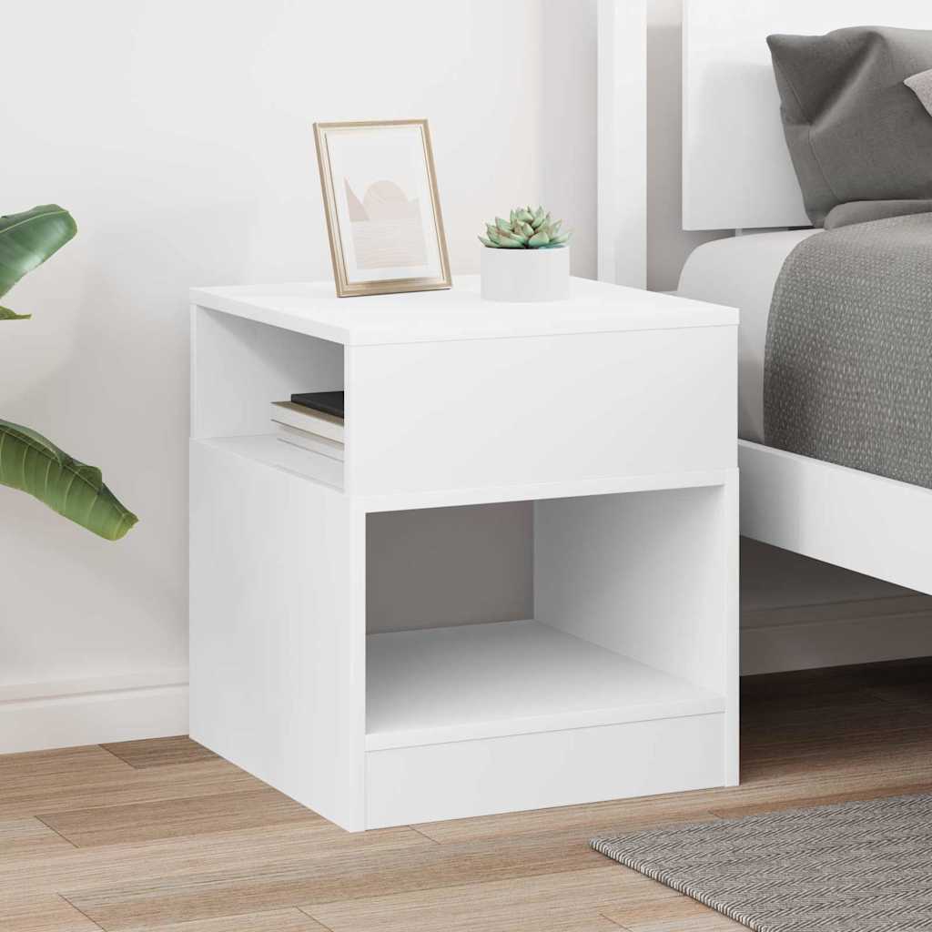 vidaXL End Table White 40.5 x 40 x 45 cm Engineered Wood