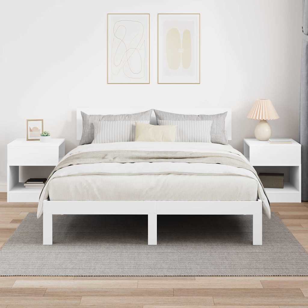 vidaXL End Table 2 pcs White 40.5 x 40 x 45 cm Engineered Wood