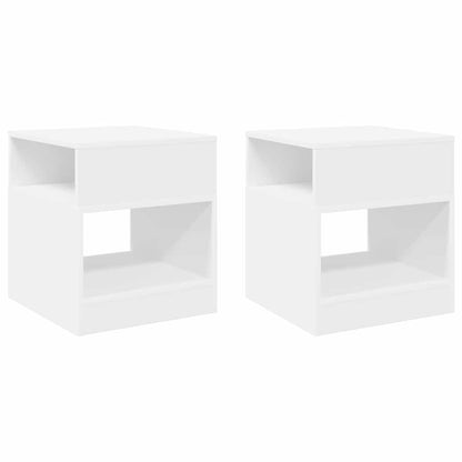 vidaXL End Table 2 pcs White 40.5 x 40 x 45 cm Engineered Wood