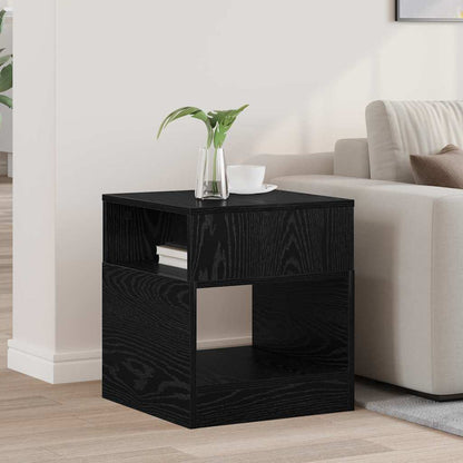 vidaXL End Table Black Oak 40.5 x 40 x 45 cm Engineered Wood