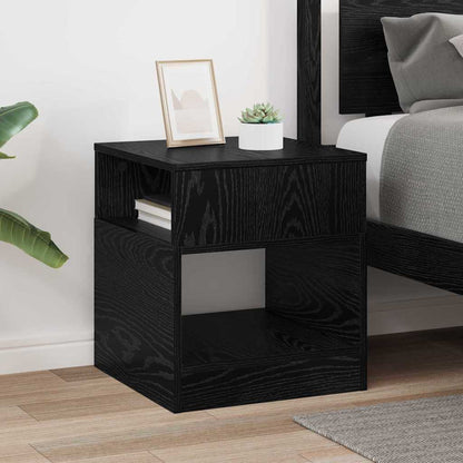 vidaXL End Table Black Oak 40.5 x 40 x 45 cm Engineered Wood