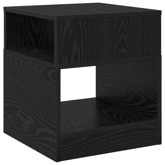 vidaXL End Table Black Oak 40.5 x 40 x 45 cm Engineered Wood