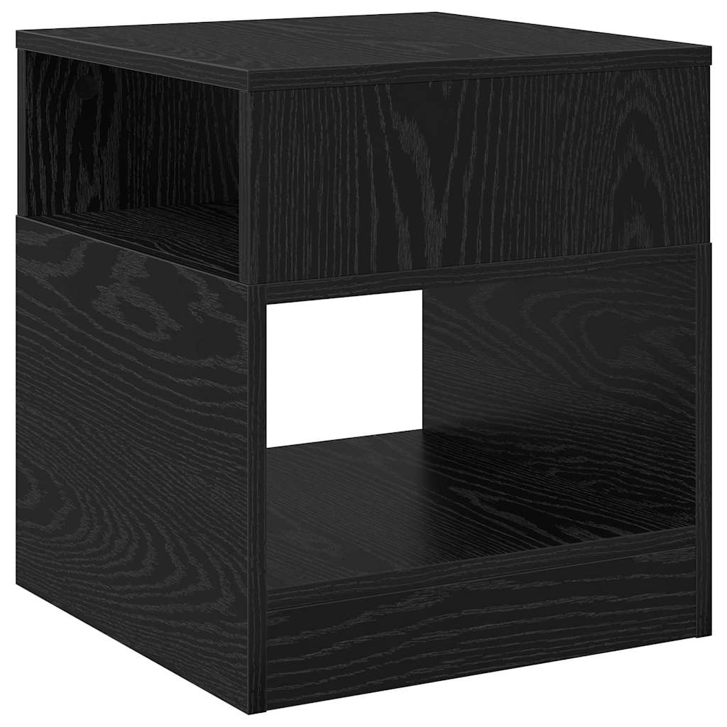 vidaXL End Table Black Oak 40.5 x 40 x 45 cm Engineered Wood
