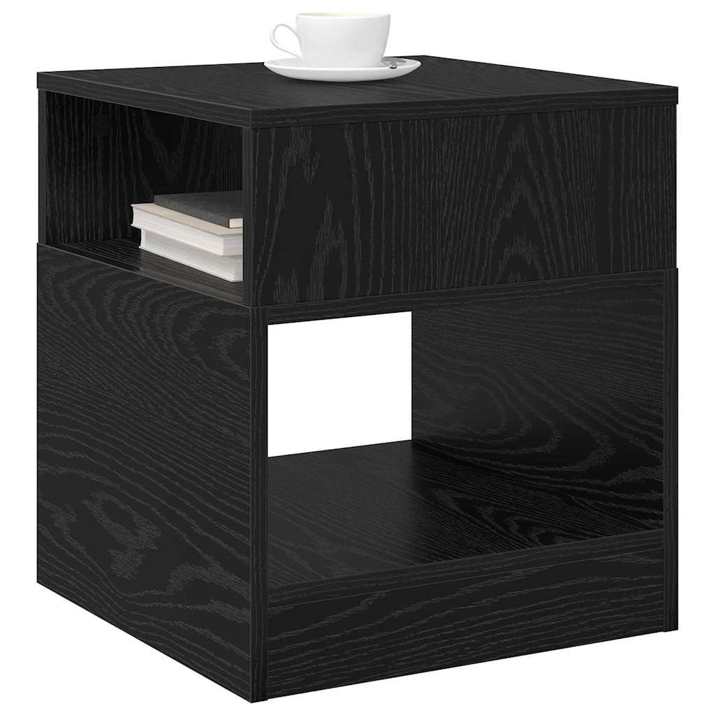 vidaXL End Table Black Oak 40.5 x 40 x 45 cm Engineered Wood