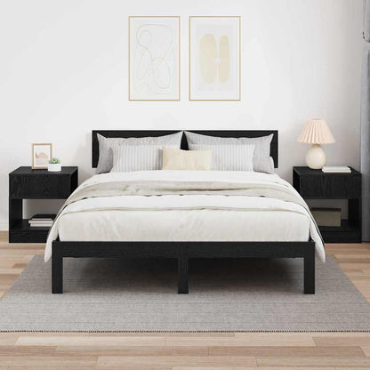 vidaXL End Table 2 pcs Black Oak 40.5 x 40 x 45 cm Engineered Wood