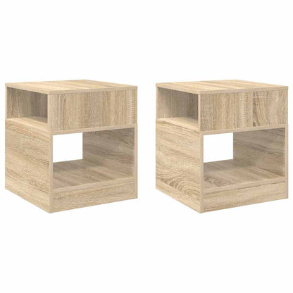 vidaXL End Table 2 pcs Sonoma Oak 40.5 x 40 x 45 cm Engineered Wood