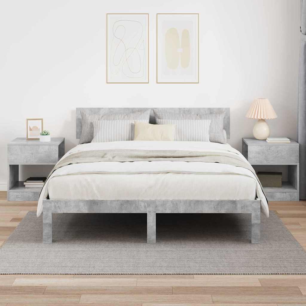 vidaXL End Table 2 pcs Concrete Grey 40.5 x 40 x 45 cm Engineered Wood