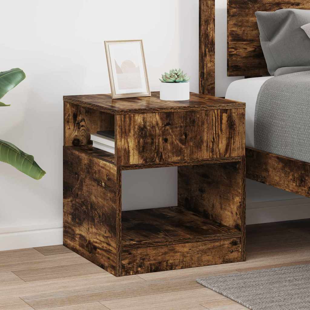 vidaXL End Table Smoked Oak 40.5 x 40 x 45 cm Engineered Wood
