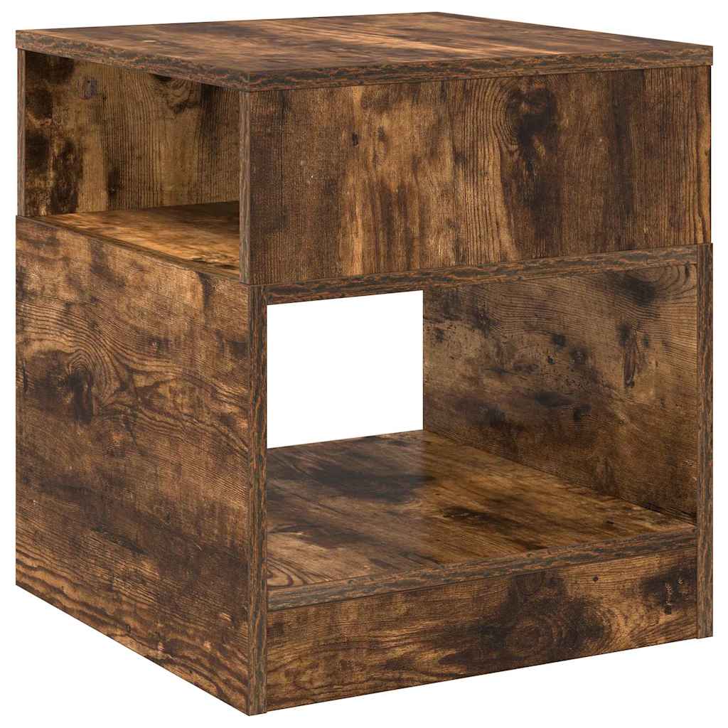 vidaXL End Table Smoked Oak 40.5 x 40 x 45 cm Engineered Wood