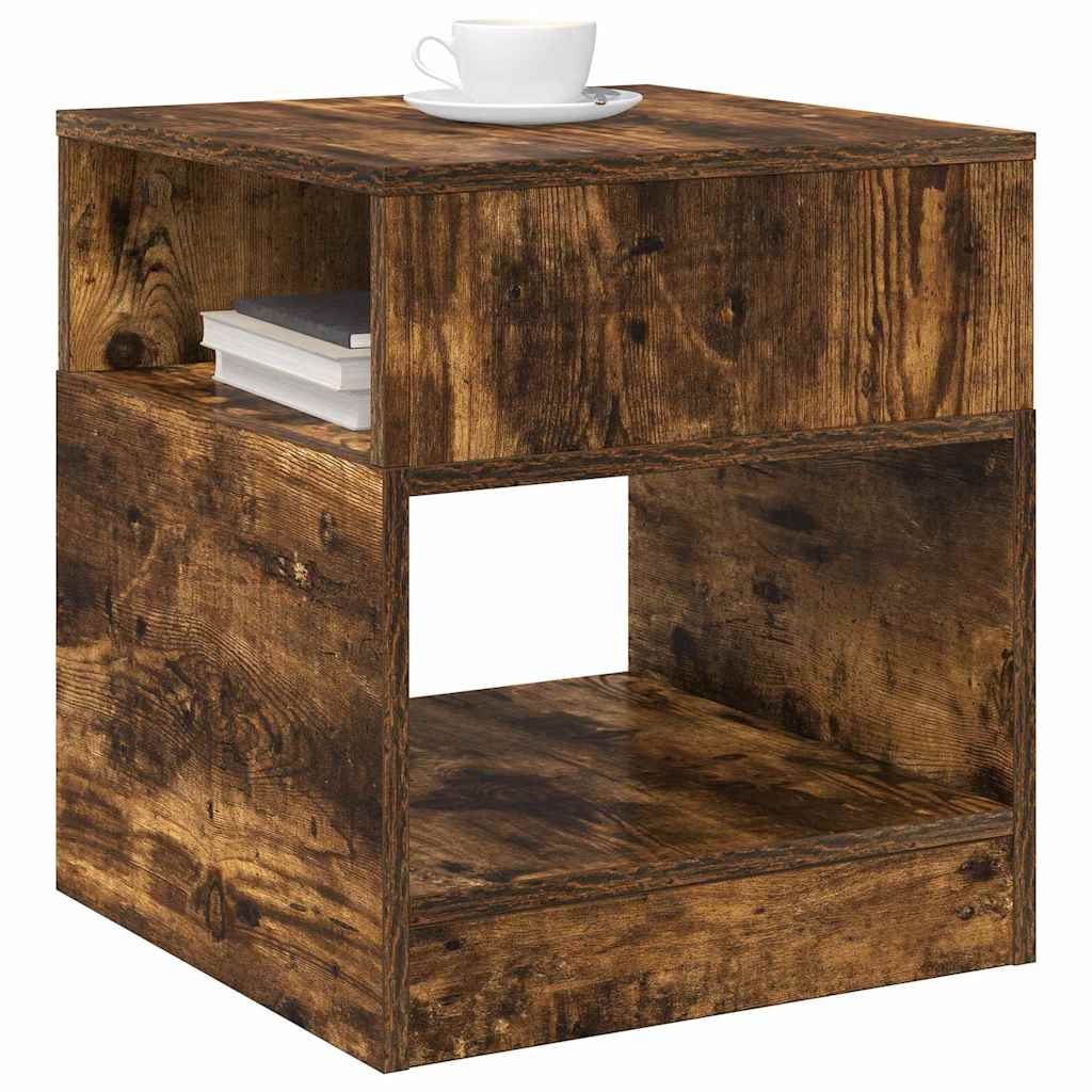 vidaXL End Table Smoked Oak 40.5 x 40 x 45 cm Engineered Wood