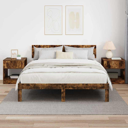 vidaXL End Table 2 pcs Smoked Oak 40.5 x 40 x 45 cm Engineered Wood